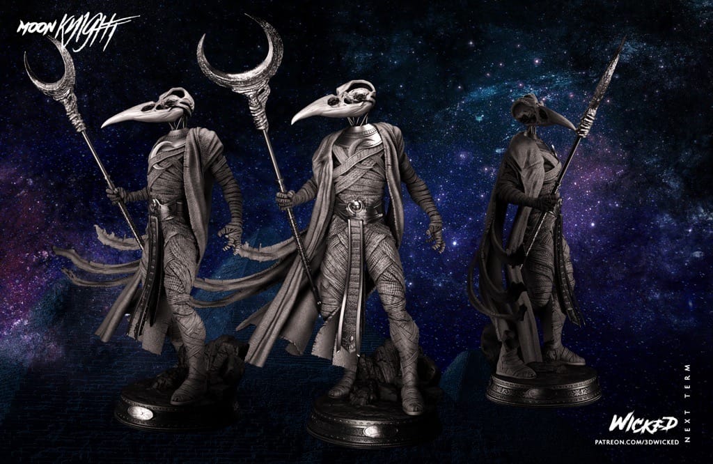 P站图纸印象馆 3DWicked 漫威 月光骑士 孔苏 3DWicked 漫威 月光骑士 孔苏