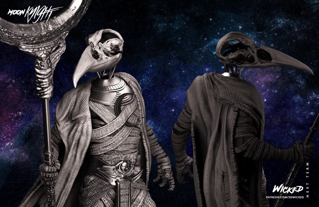 P站图纸印象馆 3DWicked 漫威 月光骑士 孔苏 3DWicked 漫威 月光骑士 孔苏