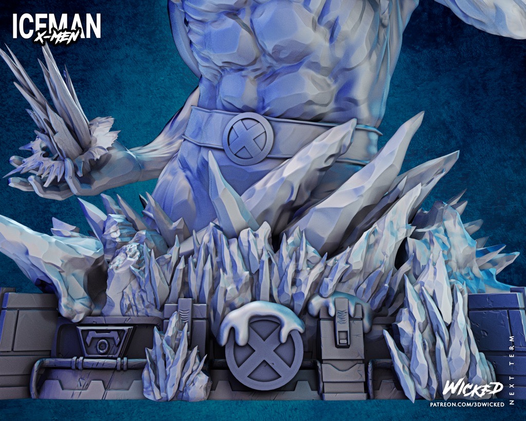 P站图纸印象馆 3DWicked 漫威 X战警 冰人 3DWicked 漫威 X战警 冰人