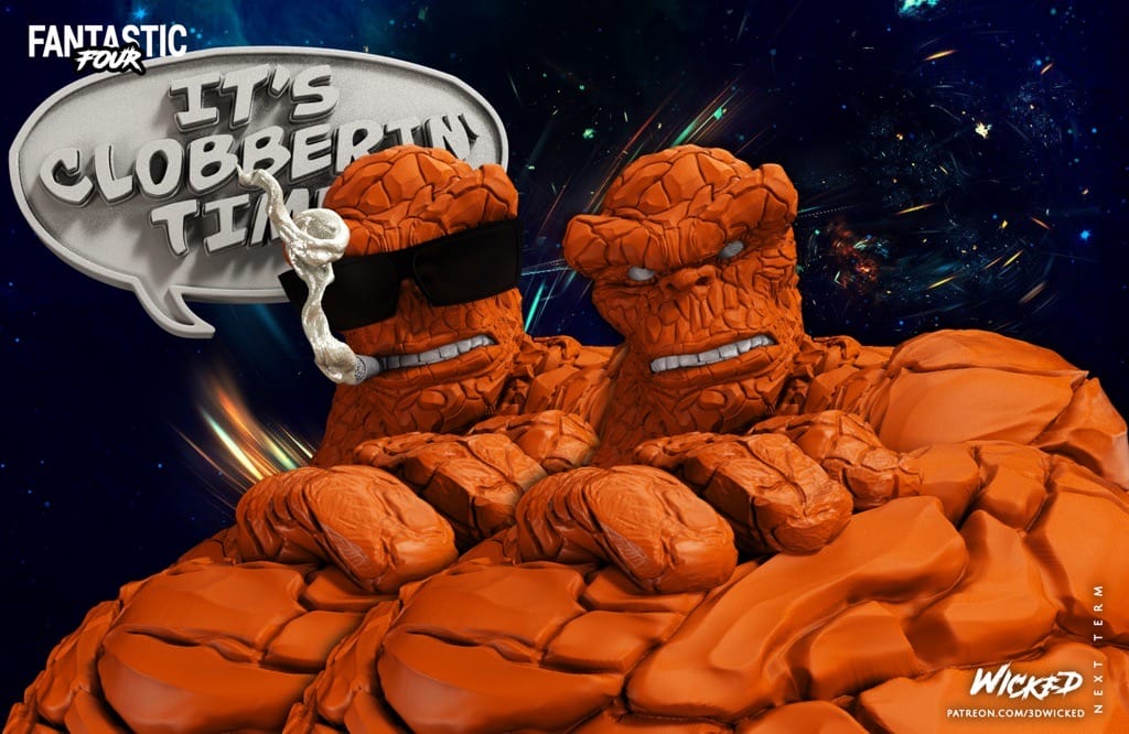 P站图纸印象馆 3DWicked 漫威 神奇四侠 石头人 3DWicked 漫威 神奇四侠 石头人