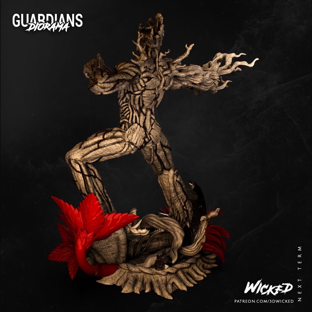 P站图纸印象馆 3DWicked 漫威 银河护卫队 树人格鲁特 3DWicked 漫威 银河护卫队 树人格鲁特