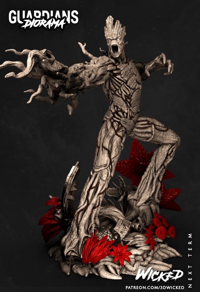 P站图纸印象馆 3DWicked 漫威 银河护卫队 树人格鲁特 3DWicked 漫威 银河护卫队 树人格鲁特