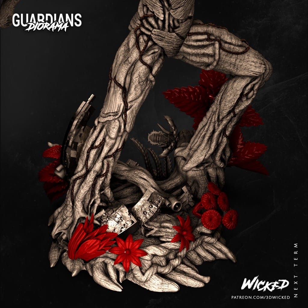 P站图纸印象馆 3DWicked 漫威 银河护卫队 树人格鲁特 3DWicked 漫威 银河护卫队 树人格鲁特