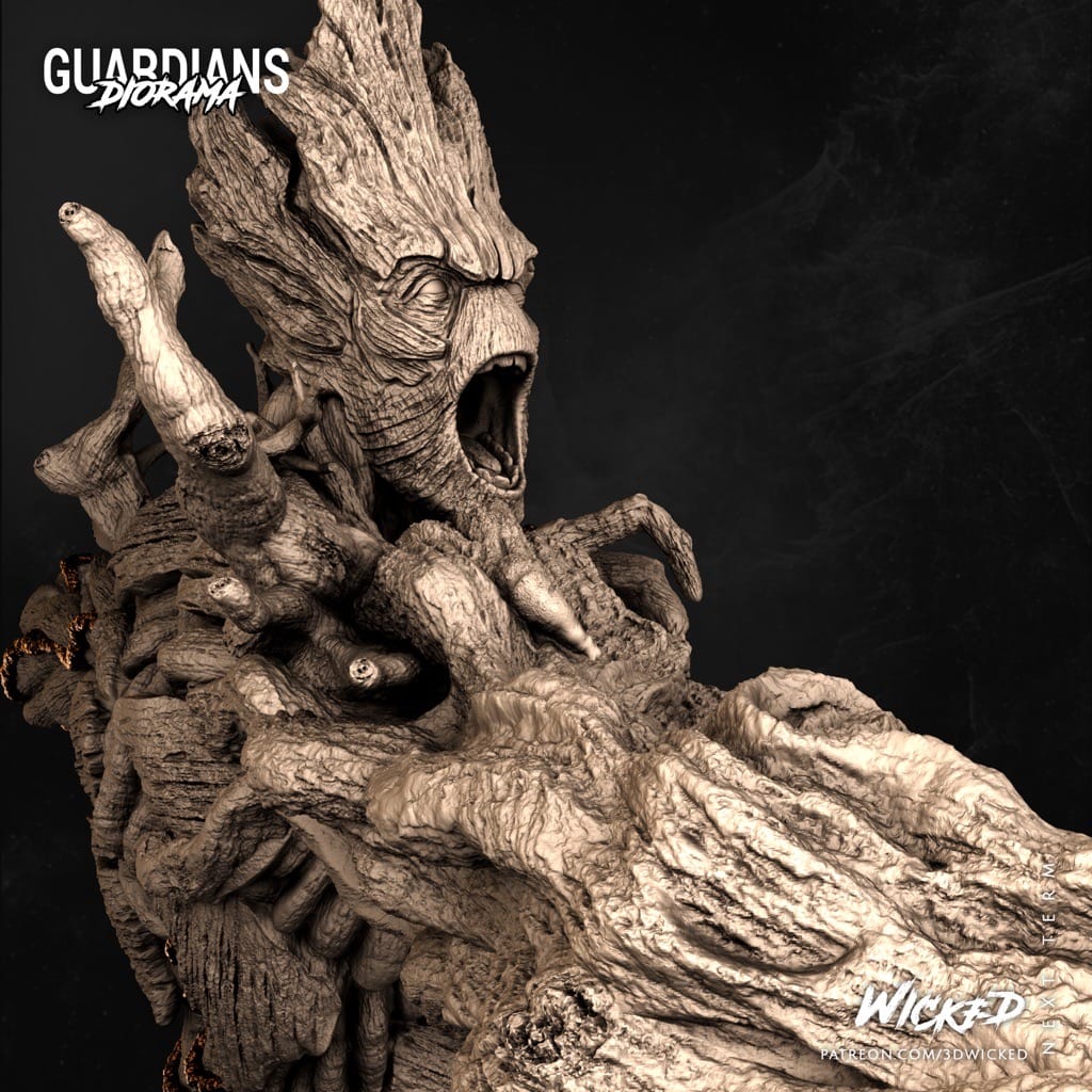 P站图纸印象馆 3DWicked 漫威 银河护卫队 树人格鲁特 3DWicked 漫威 银河护卫队 树人格鲁特