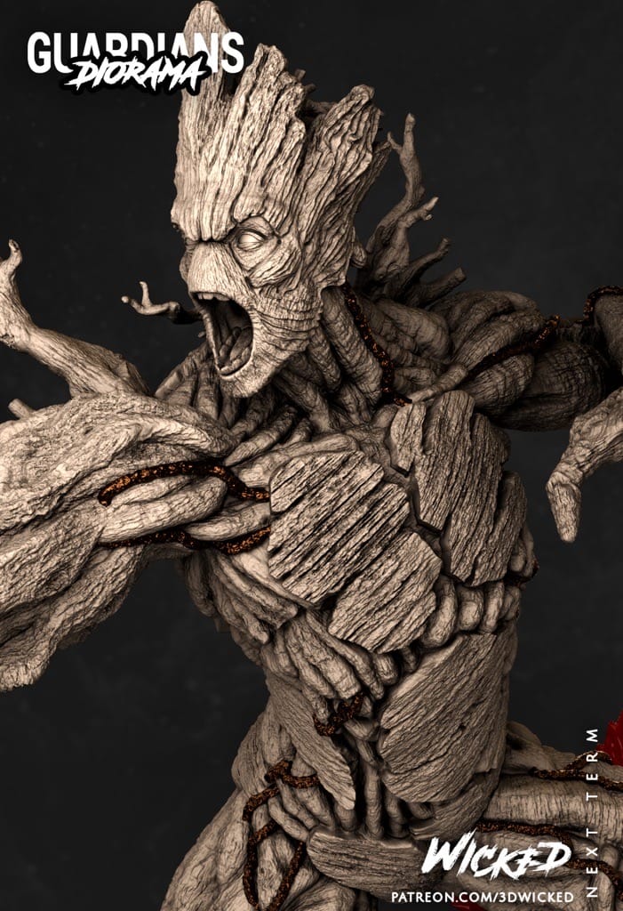P站图纸印象馆 3DWicked 漫威 银河护卫队 树人格鲁特 3DWicked 漫威 银河护卫队 树人格鲁特