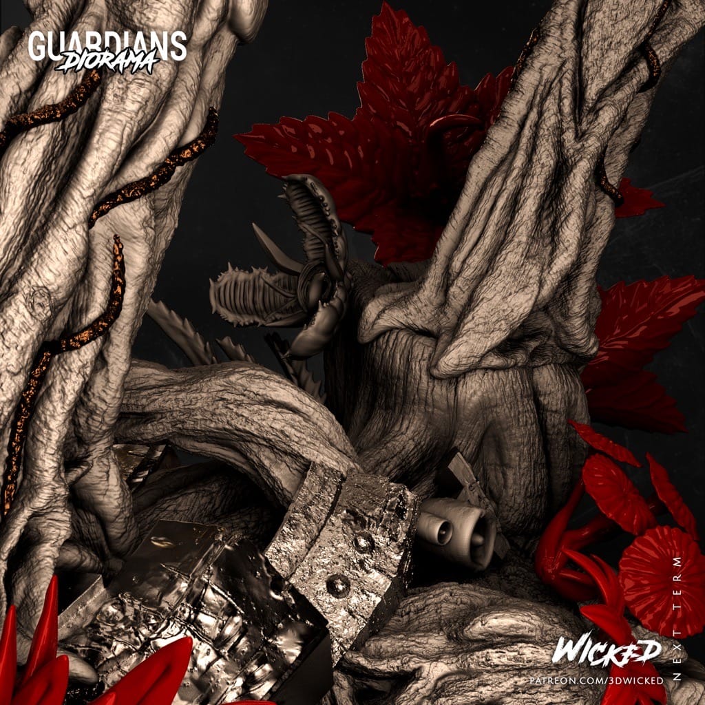 P站图纸印象馆 3DWicked 漫威 银河护卫队 树人格鲁特 3DWicked 漫威 银河护卫队 树人格鲁特