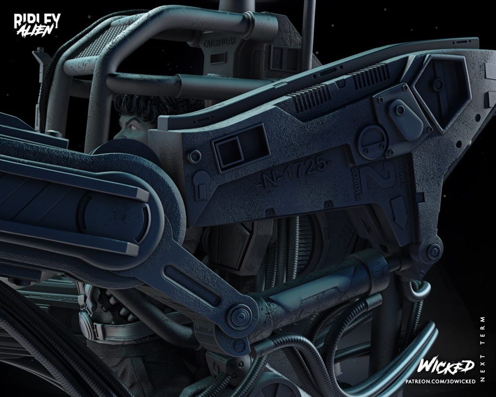 P站图纸印象馆 3DWicked 异形 工程机器人内的Ripley 3DWicked 异形 工程机器人内的Ripley
