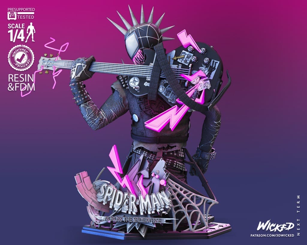 P站图纸印象馆 3DWicked 漫威 蜘蛛朋克 3DWicked 漫威 蜘蛛朋克