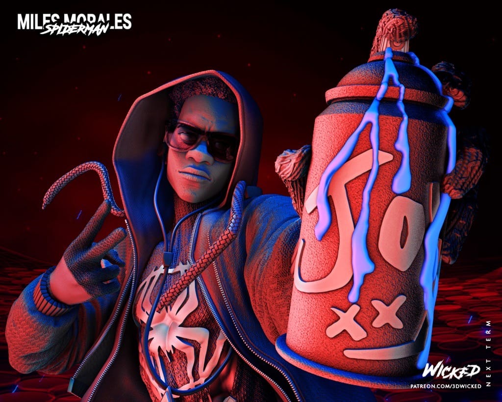 P站图纸印象馆 3DWicked 漫威 蜘蛛侠 迈尔斯·莫拉莱斯 3DWicked 漫威 蜘蛛侠 迈尔斯·莫拉莱斯