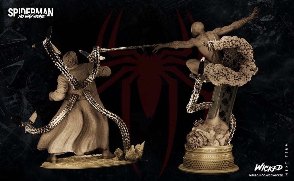 P站图纸印象馆 3DWicked 漫威 蜘蛛侠大战章鱼博士 3DWicked 漫威 蜘蛛侠大战章鱼博士