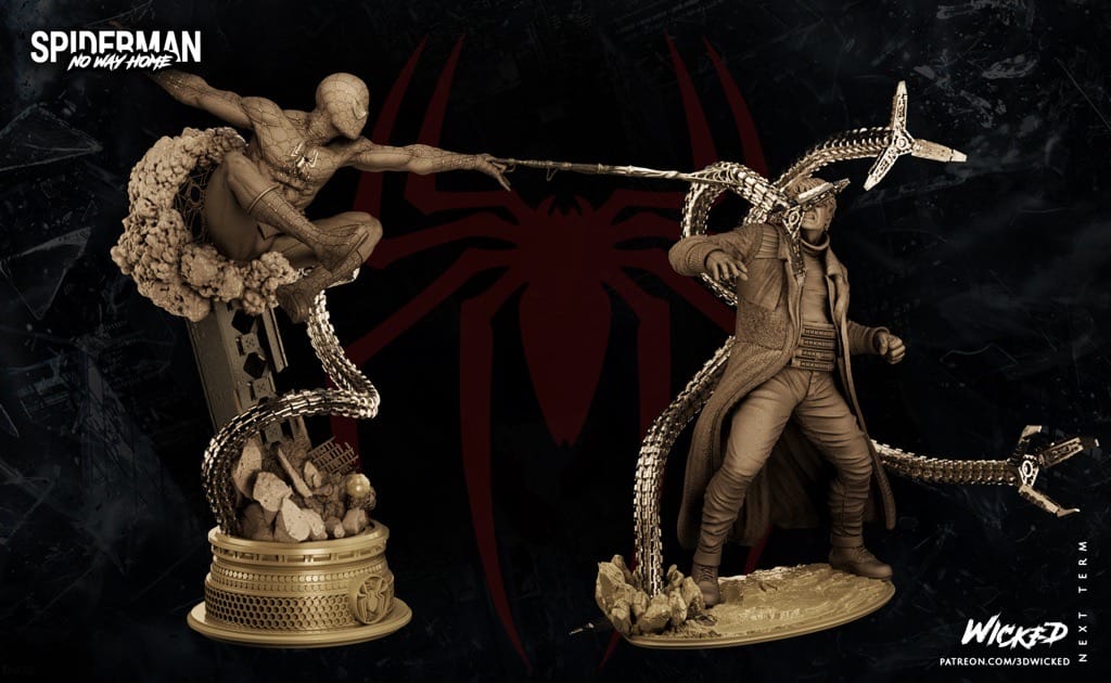 P站图纸印象馆 3DWicked 漫威 蜘蛛侠大战章鱼博士 3DWicked 漫威 蜘蛛侠大战章鱼博士