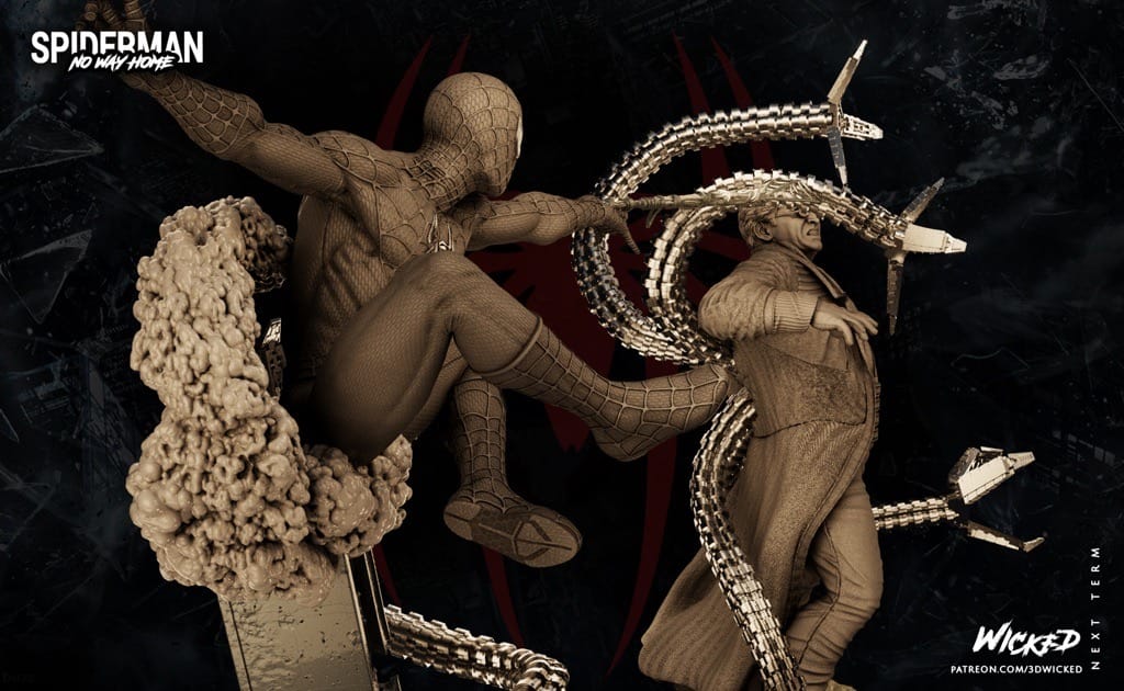 P站图纸印象馆 3DWicked 漫威 蜘蛛侠大战章鱼博士 3DWicked 漫威 蜘蛛侠大战章鱼博士