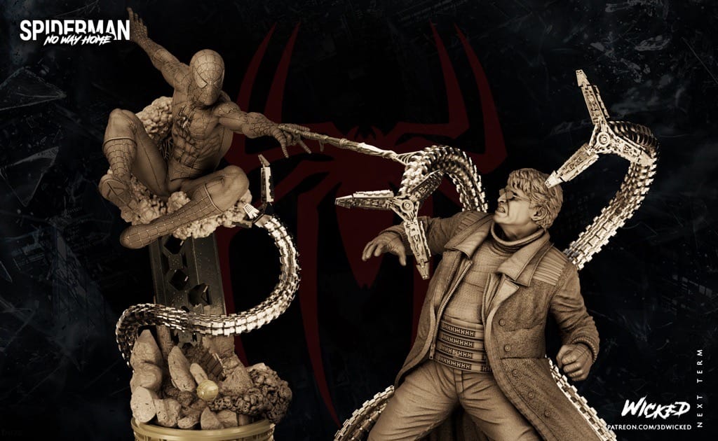 P站图纸印象馆 3DWicked 漫威 蜘蛛侠大战章鱼博士 3DWicked 漫威 蜘蛛侠大战章鱼博士