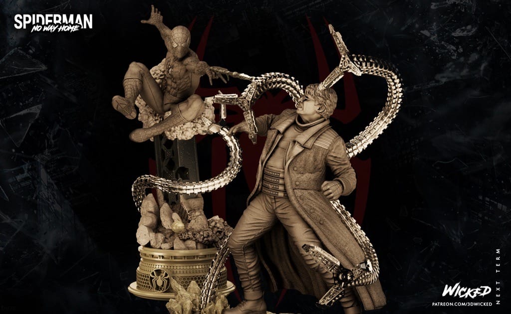 P站图纸印象馆 3DWicked 漫威 蜘蛛侠大战章鱼博士 3DWicked 漫威 蜘蛛侠大战章鱼博士
