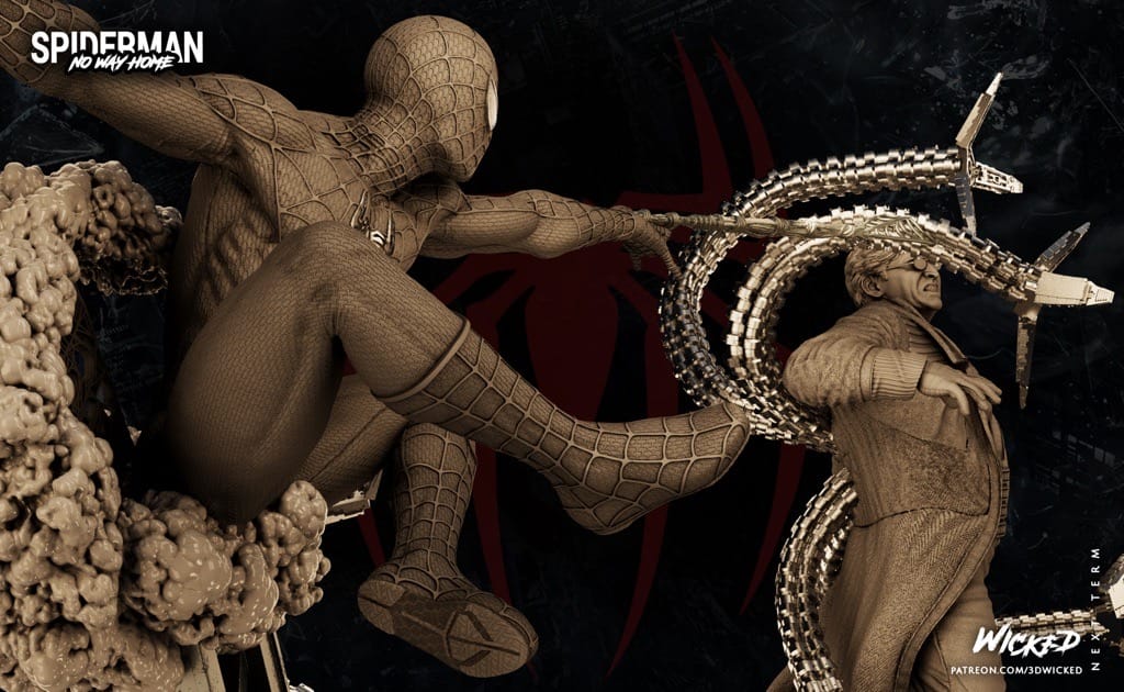 P站图纸印象馆 3DWicked 漫威 蜘蛛侠大战章鱼博士 3DWicked 漫威 蜘蛛侠大战章鱼博士