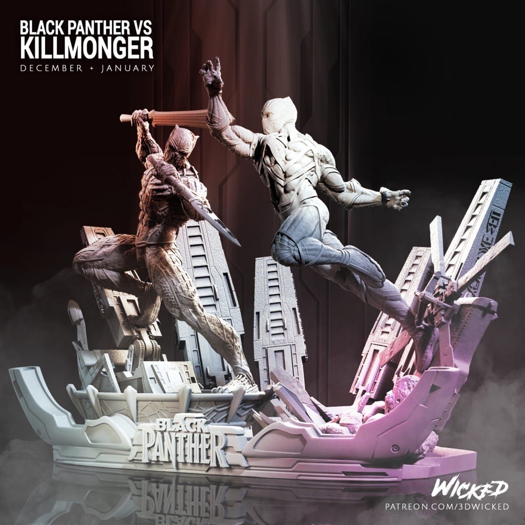 P站图纸印象馆 3DWicked 漫威 黑豹 克尔芒戈 3DWicked 漫威 黑豹 克尔芒戈