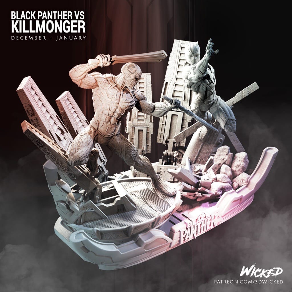 P站图纸印象馆 3DWicked 漫威 黑豹 克尔芒戈 3DWicked 漫威 黑豹 克尔芒戈