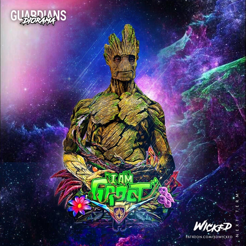P站图纸印象馆 3DWicked 漫威 银河护卫队 树人格鲁特 3DWicked 漫威 银河护卫队 树人格鲁特