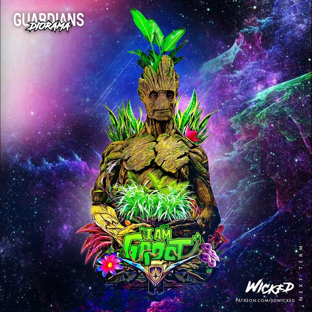 P站图纸印象馆 3DWicked 漫威 银河护卫队 树人格鲁特 3DWicked 漫威 银河护卫队 树人格鲁特