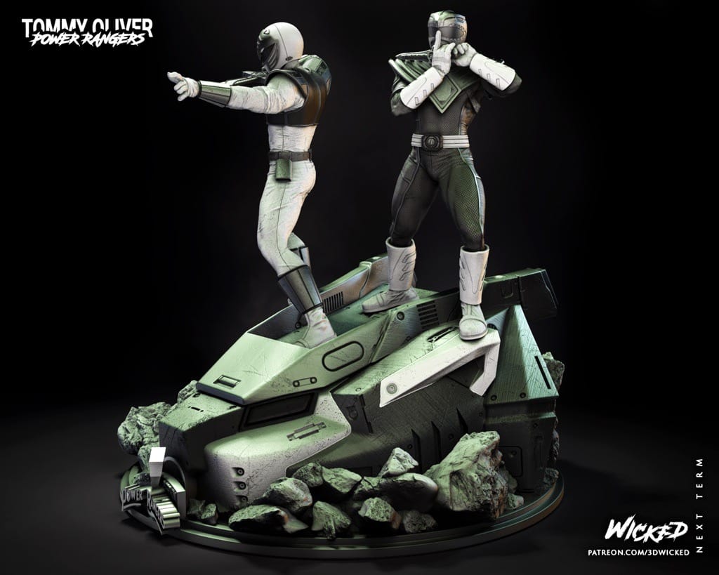 P站图纸印象馆 3DWicked 超凡战队 绿战士和白战士 3DWicked 超凡战队 绿战士和白战士