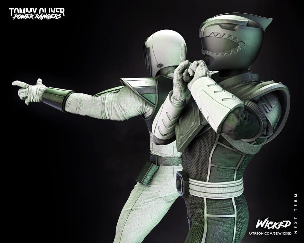 P站图纸印象馆 3DWicked 超凡战队 绿战士和白战士 3DWicked 超凡战队 绿战士和白战士