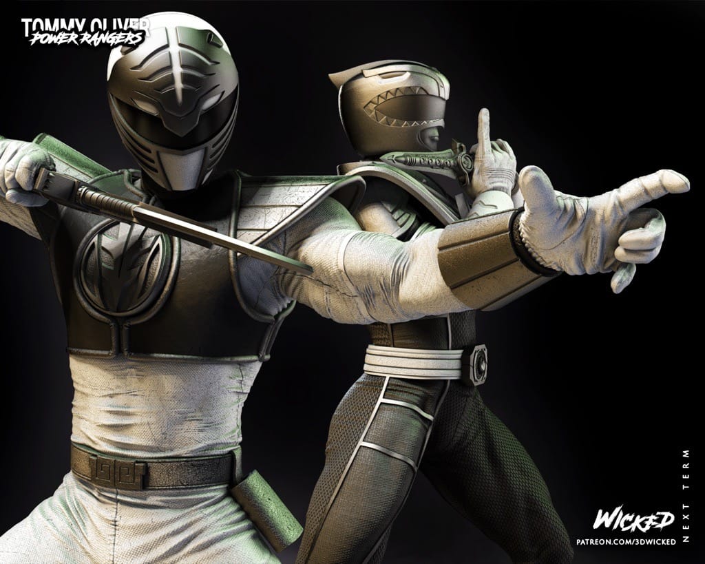 P站图纸印象馆 3DWicked 超凡战队 绿战士和白战士 3DWicked 超凡战队 绿战士和白战士