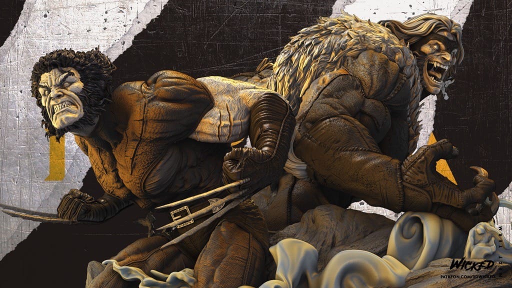 P站图纸印象馆 3DWicked 漫威 剑齿虎和金刚狼 3DWicked 漫威 剑齿虎和金刚狼