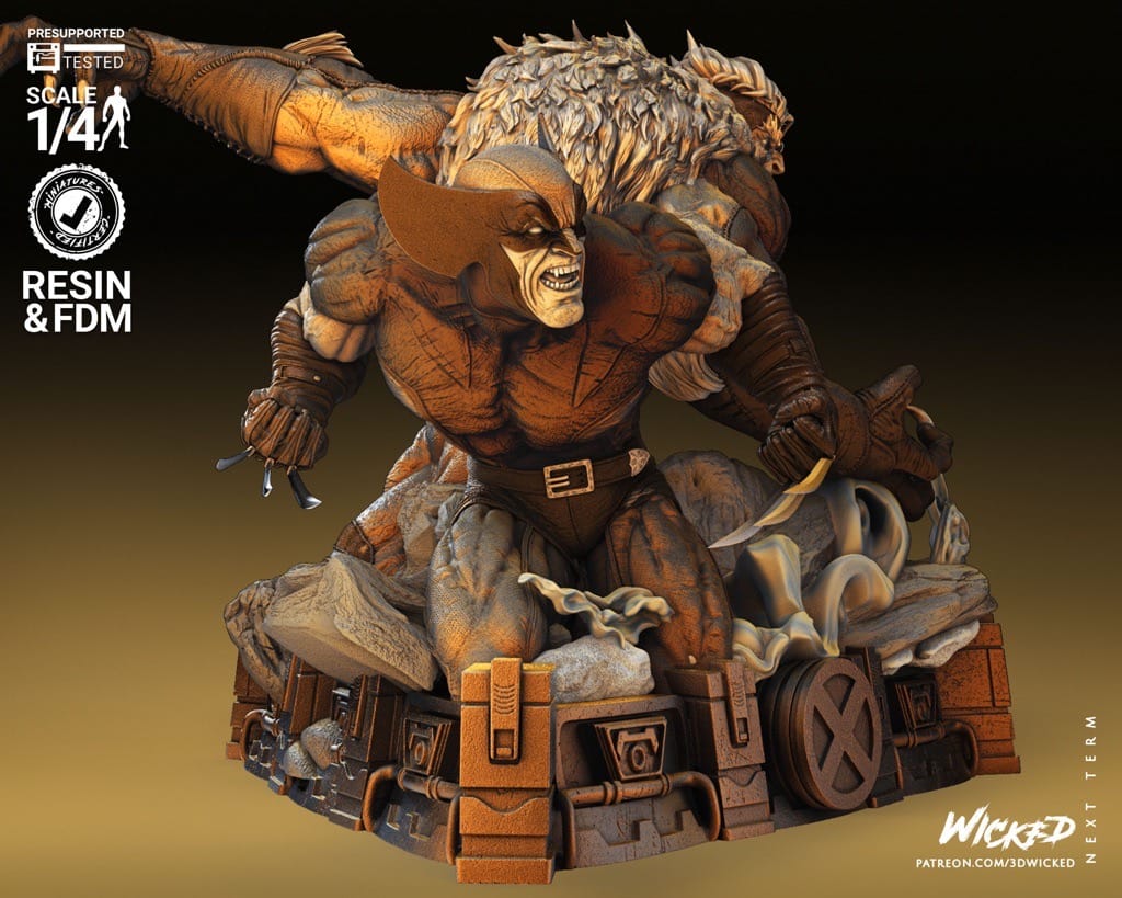 P站图纸印象馆 3DWicked 漫威 剑齿虎和金刚狼 3DWicked 漫威 剑齿虎和金刚狼