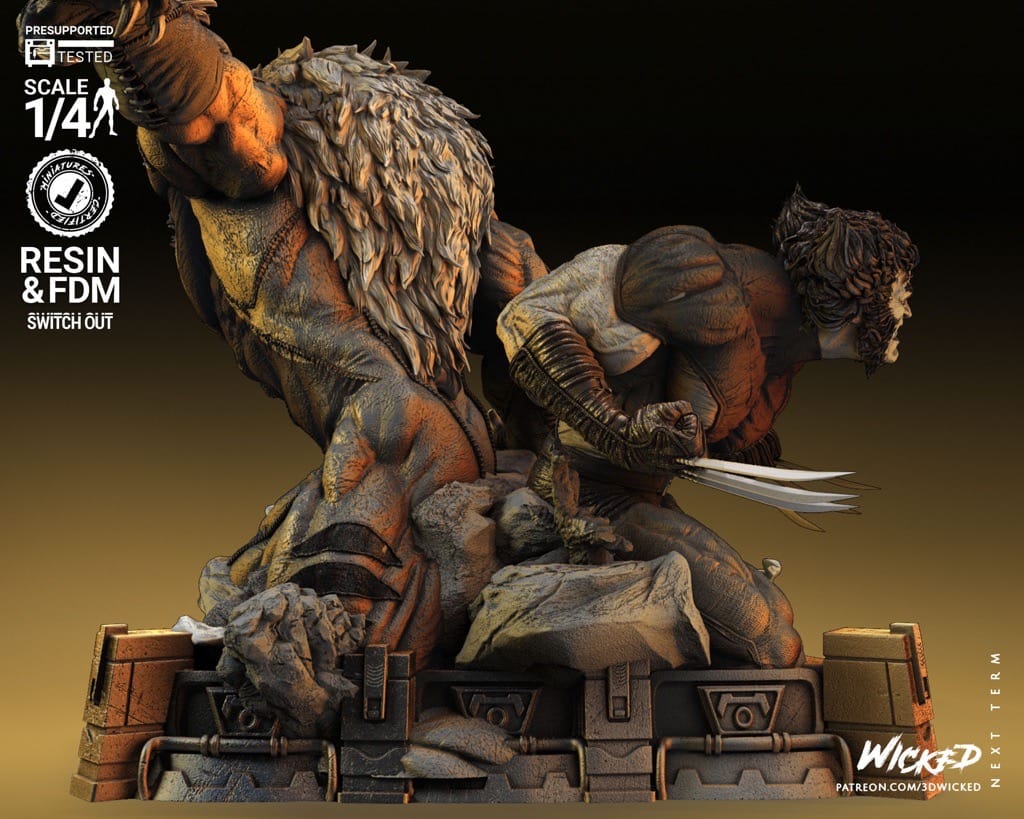 P站图纸印象馆 3DWicked 漫威 剑齿虎和金刚狼 3DWicked 漫威 剑齿虎和金刚狼