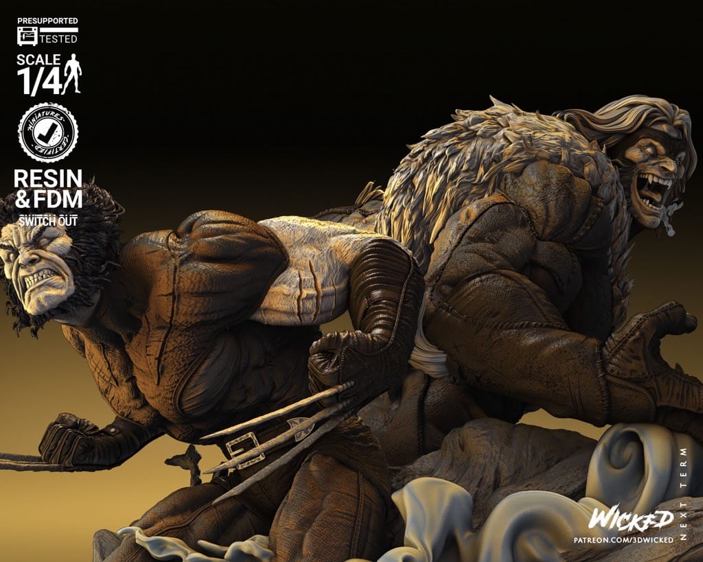 P站图纸印象馆 3DWicked 漫威 剑齿虎和金刚狼 3DWicked 漫威 剑齿虎和金刚狼