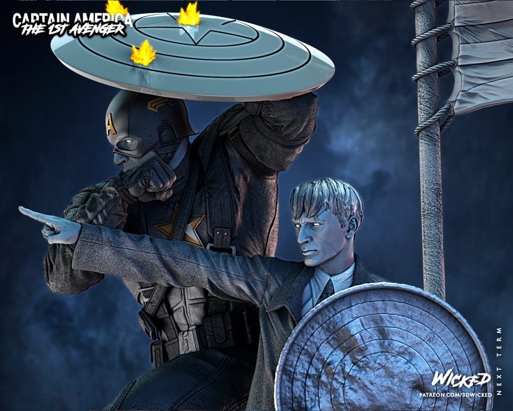 P站图纸印象馆 3DWicked 漫威 美国队长 史蒂夫·罗杰斯 3DWicked 漫威 美国队长 史蒂夫·罗杰斯