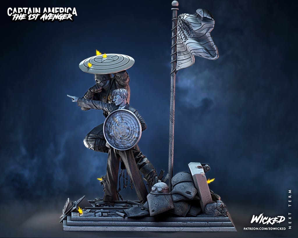 P站图纸印象馆 3DWicked 漫威 美国队长 史蒂夫·罗杰斯 3DWicked 漫威 美国队长 史蒂夫·罗杰斯