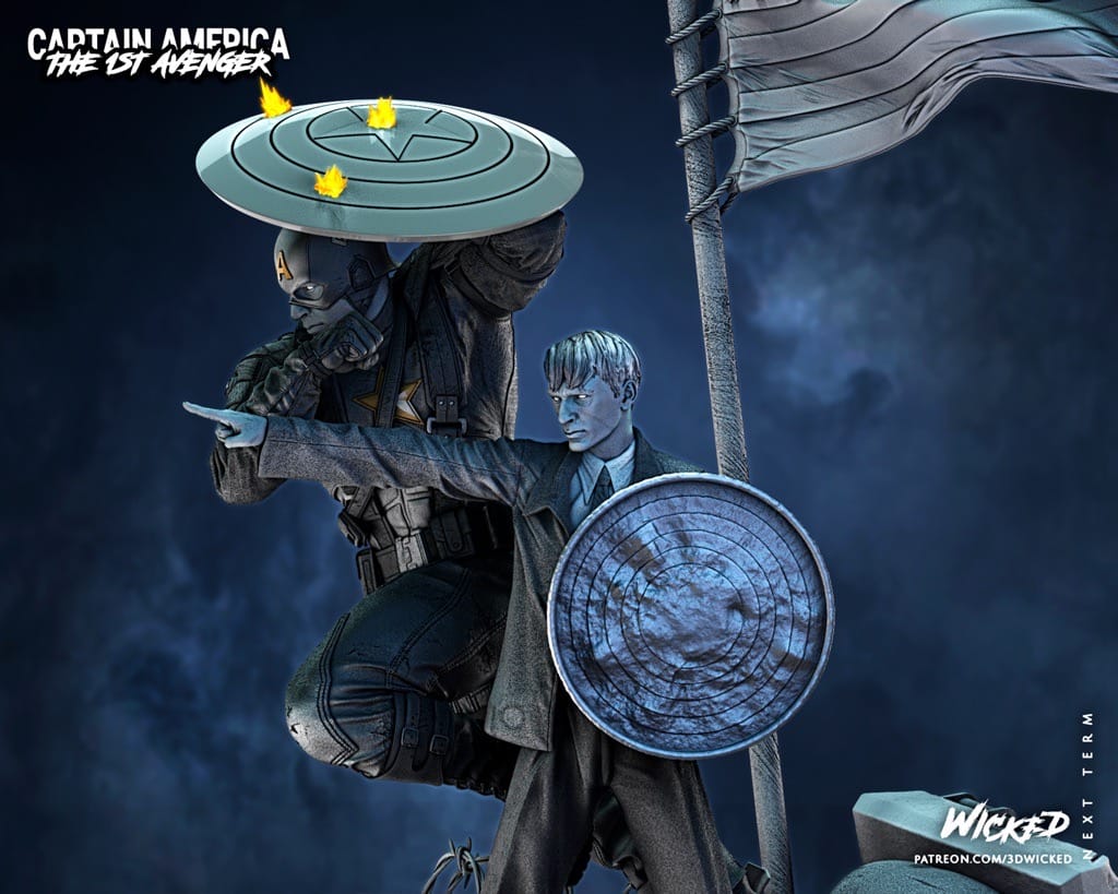 P站图纸印象馆 3DWicked 漫威 美国队长 史蒂夫·罗杰斯 3DWicked 漫威 美国队长 史蒂夫·罗杰斯