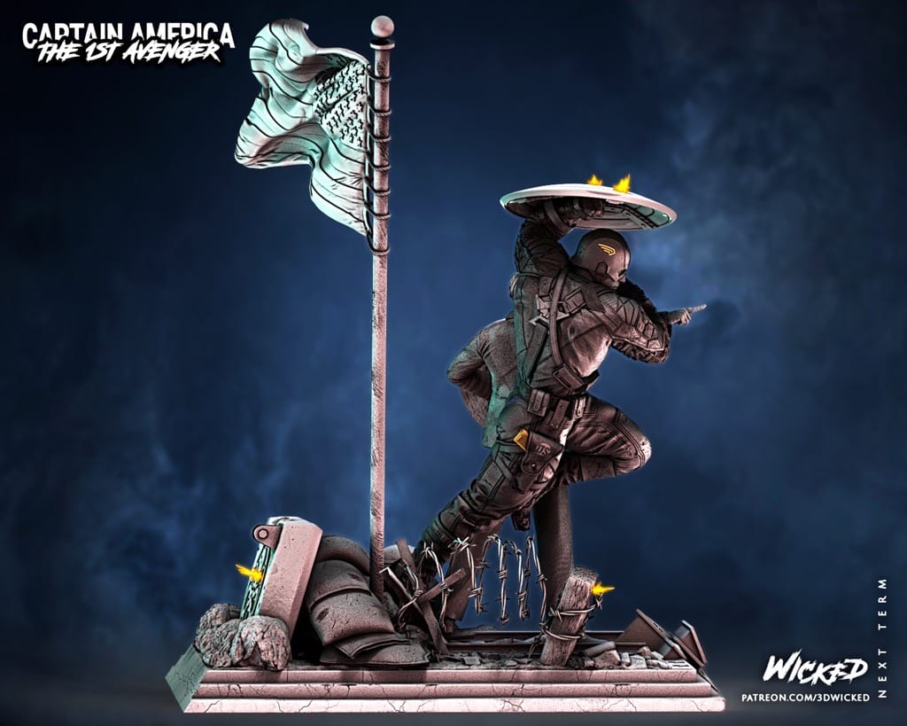 P站图纸印象馆 3DWicked 漫威 美国队长 史蒂夫·罗杰斯 3DWicked 漫威 美国队长 史蒂夫·罗杰斯