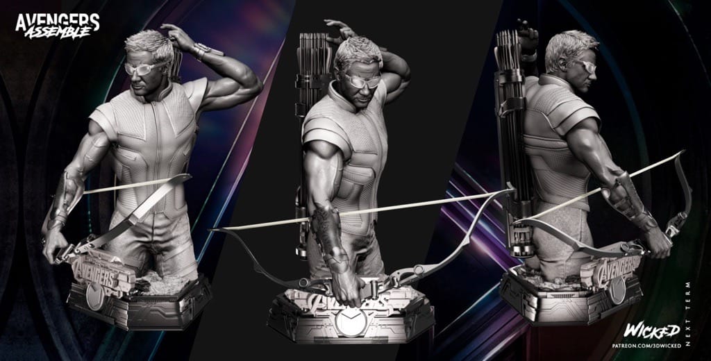 P站图纸印象馆 3DWicked 漫威 复联 鹰眼 3DWicked 漫威 复联 鹰眼