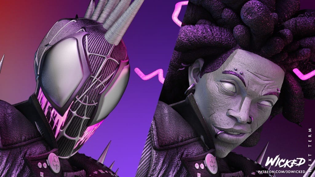 P站图纸印象馆 3DWicked 漫威 蜘蛛朋克 3DWicked 漫威 蜘蛛朋克