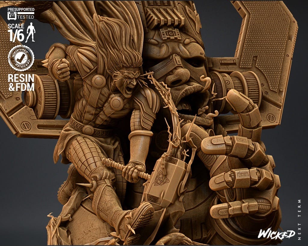 P站图纸印象馆 3DWicked 漫威 神奇四侠 雷神和行星吞噬者 3DWicked 漫威 神奇四侠 雷神和行星吞噬者