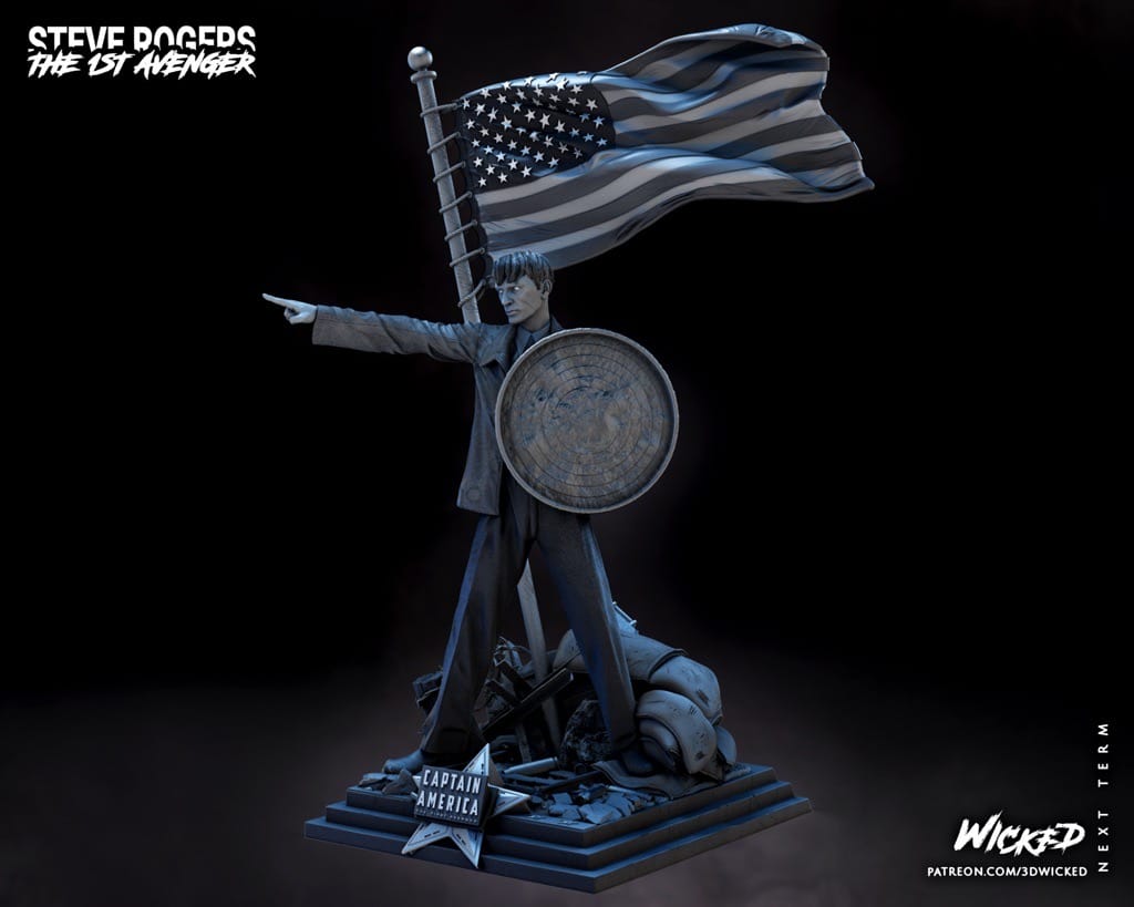 P站图纸印象馆 3DWicked 漫威 美国队长 史蒂夫·罗杰斯 3DWicked 漫威 美国队长 史蒂夫·罗杰斯