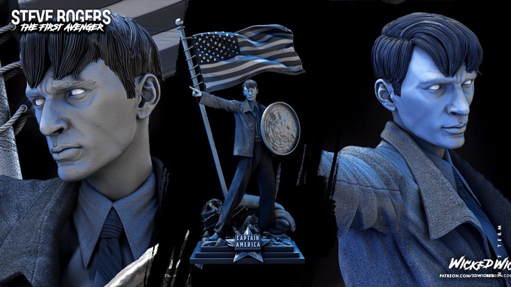 P站图纸印象馆 3DWicked 漫威 美国队长 史蒂夫·罗杰斯 3DWicked 漫威 美国队长 史蒂夫·罗杰斯
