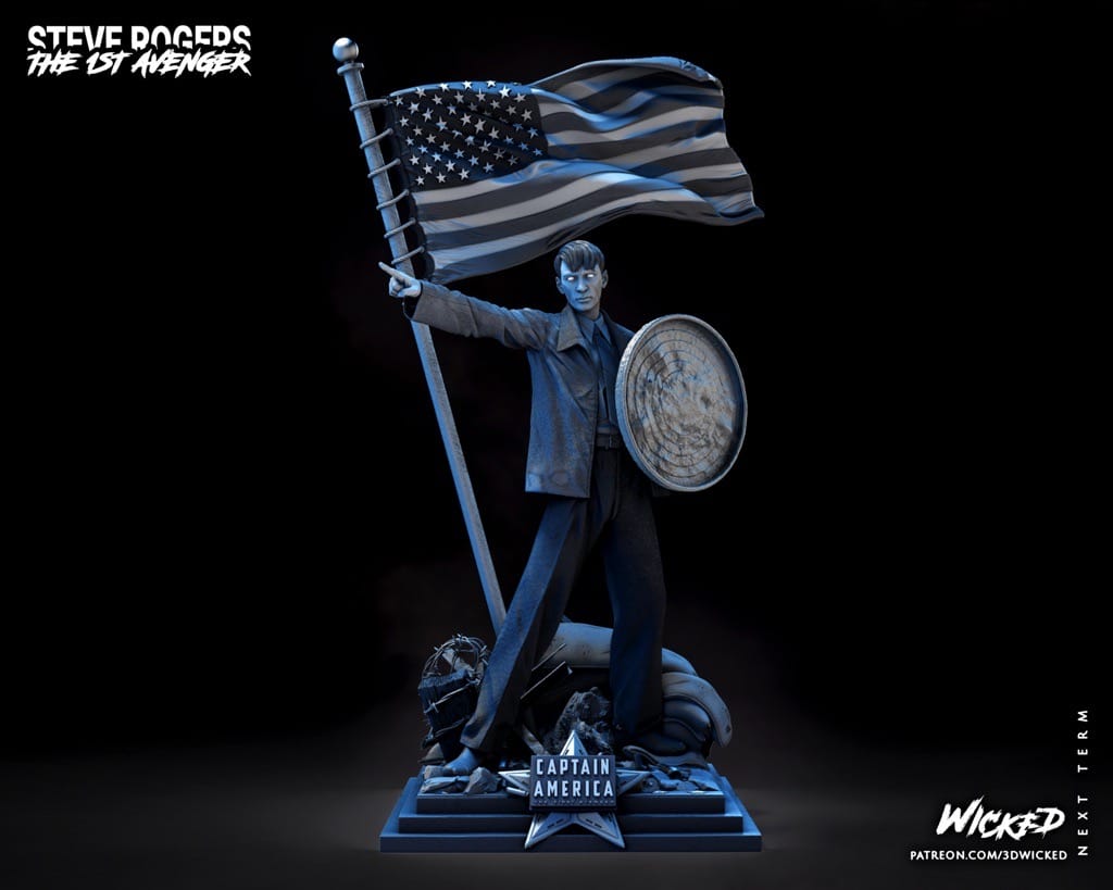 P站图纸印象馆 3DWicked 漫威 美国队长 史蒂夫·罗杰斯 3DWicked 漫威 美国队长 史蒂夫·罗杰斯