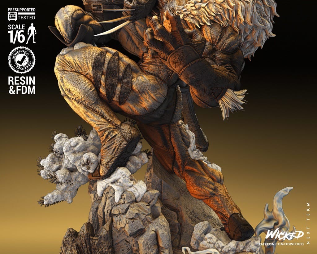 P站图纸印象馆 3DWicked 漫威 X战警 金刚狼对剑齿虎 3DWicked 漫威 X战警 金刚狼对剑齿虎