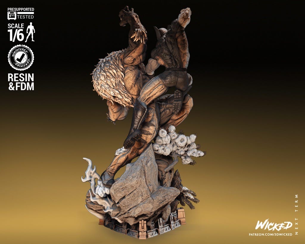 P站图纸印象馆 3DWicked 漫威 X战警 金刚狼对剑齿虎 3DWicked 漫威 X战警 金刚狼对剑齿虎