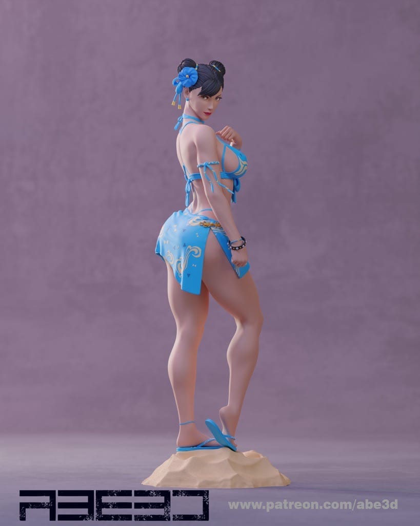 P站图纸印象馆 ABE3D 街头霸王 穿比基尼的春丽 ABE3D 街头霸王 穿比基尼的春丽