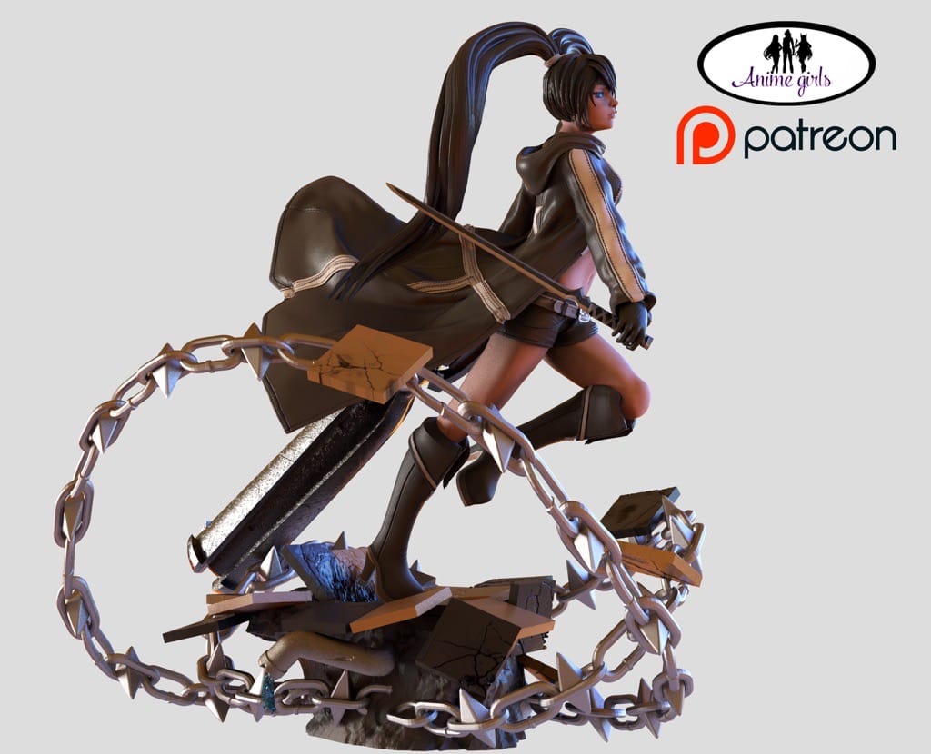 P站图纸印象馆 ANIME GIRLS 黑岩射手 黑衣真陶 ANIME GIRLS 黑岩射手 黑衣真陶