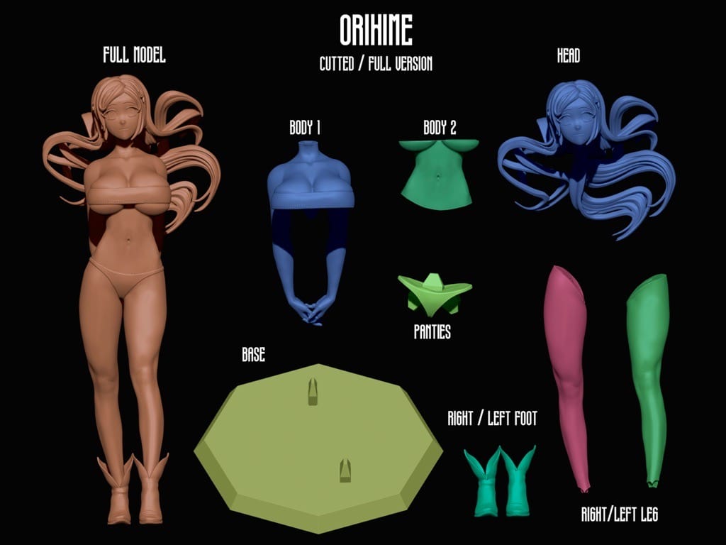 P站图纸印象馆 ANIME GIRLS 死神 井上织姬 ANIME GIRLS 死神 井上织姬