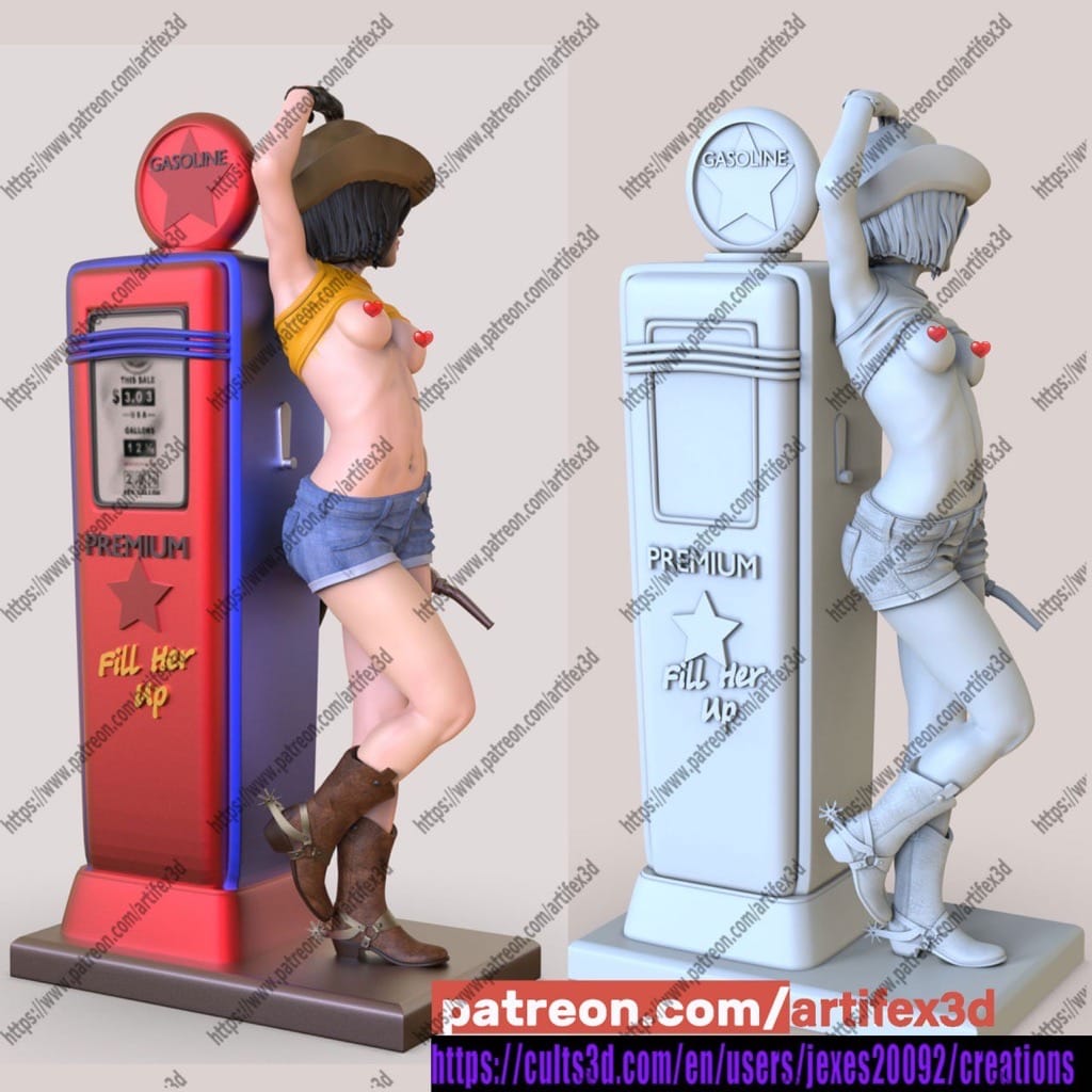 P站图纸印象馆 Artifex3d 星际牛仔 加油站女孩 Artifex3d 星际牛仔 加油站女孩