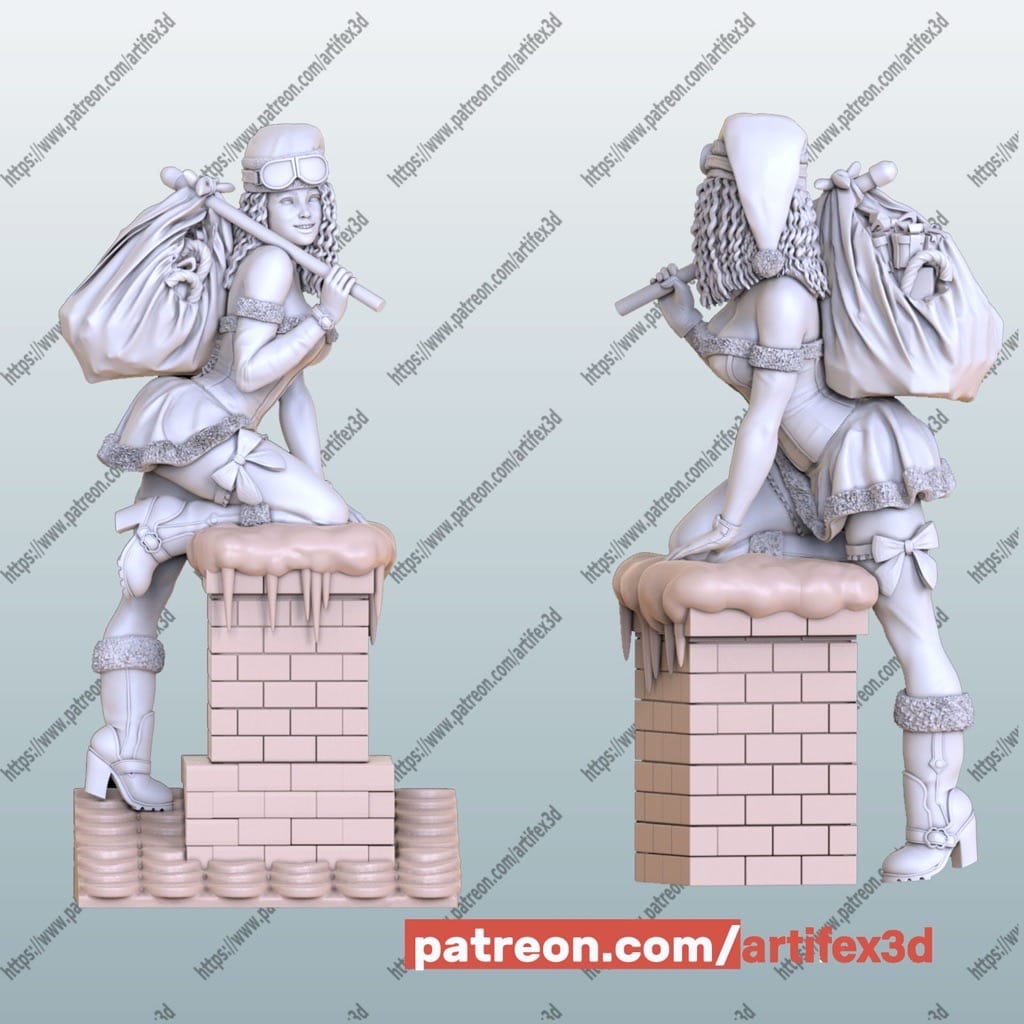 P站图纸印象馆 Artifex3d 圣诞女郎 Artifex3d 圣诞女郎