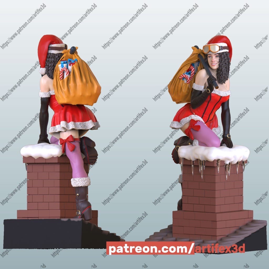 P站图纸印象馆 Artifex3d 圣诞女郎 Artifex3d 圣诞女郎