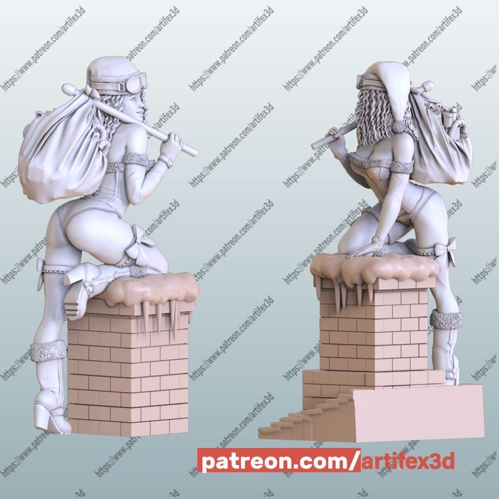 P站图纸印象馆 Artifex3d 圣诞女郎 Artifex3d 圣诞女郎