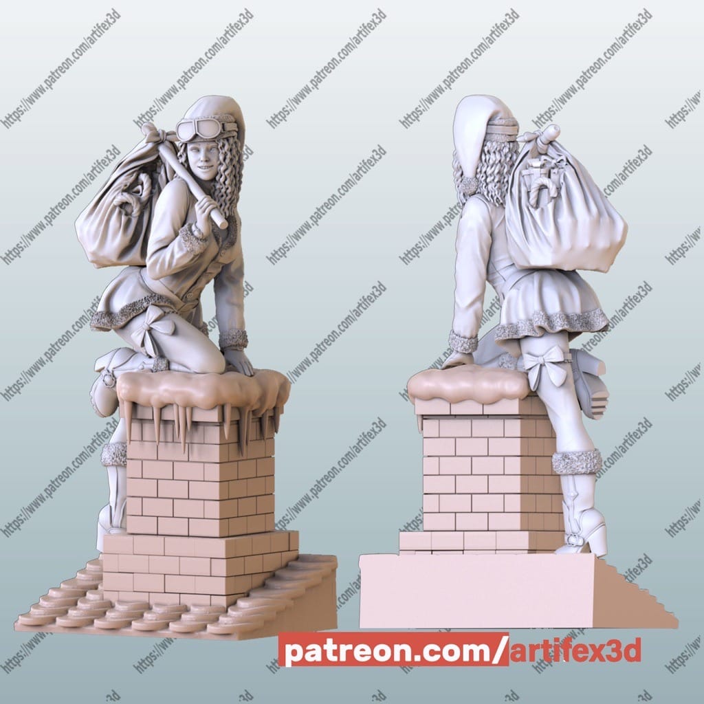 P站图纸印象馆 Artifex3d 圣诞女郎 Artifex3d 圣诞女郎